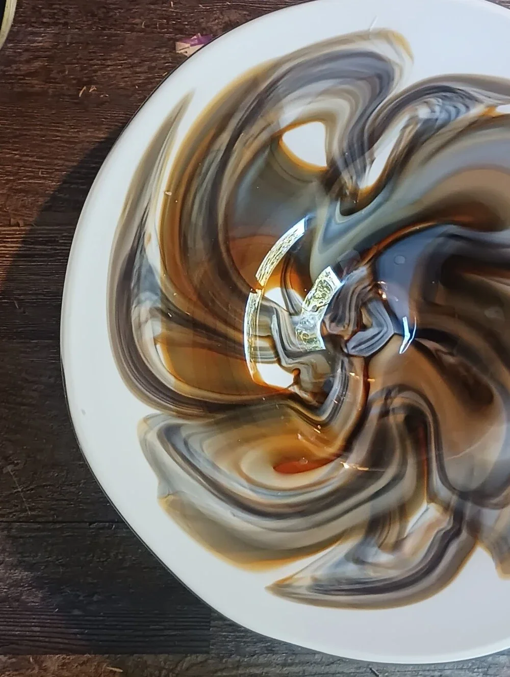 Stunning Monster Big Brown Mystery Swirl Centerpiece Bowls 19.75 Anocha